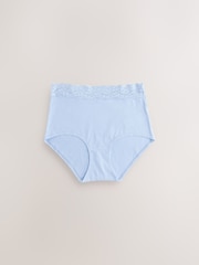 Pastel Full Brief Cotton and Lace Knickers 7 Pack - Image 2 of 10