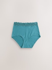 Pastel Full Brief Cotton and Lace Knickers 7 Pack - Image 5 of 10
