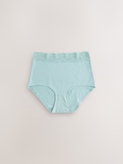 Pastel Full Brief Cotton and Lace Knickers 7 Pack - Image 6 of 10