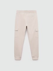 Mango Brown 100% Cotton Cargo Jogger Trousers - Image 2 of 4