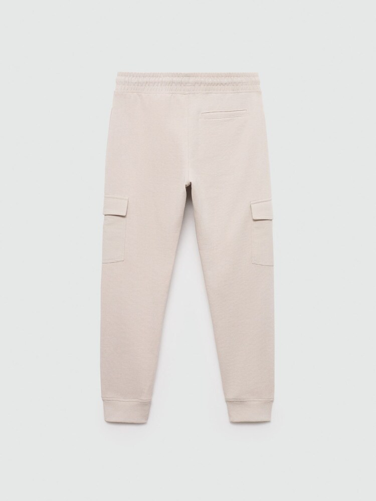 Mango Brown 100% Cotton Cargo Jogger Trousers - Image 2 of 4