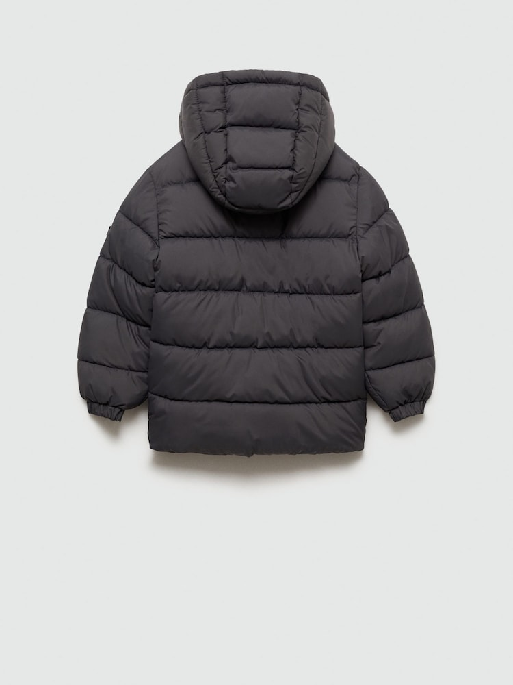 Mango Black Hood Quilted Coat - Image 2 of 4