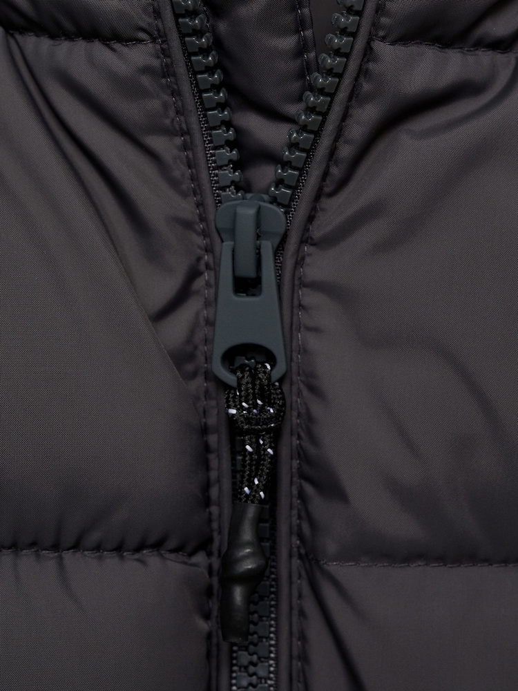 Mango Black Hood Quilted Coat - Image 4 of 4