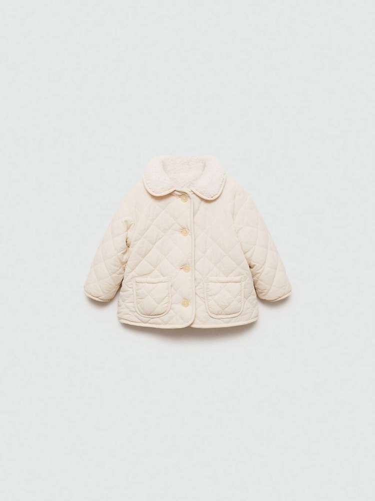 Mango Cream Boys Quilted Jacket - Image 1 of 2 Mango Cream Boys Quilted Jacket - Image 1 of 2