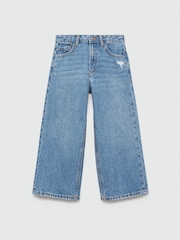 Mango Blue 100% Cotton Culotte Jeans - Image 1 of 3