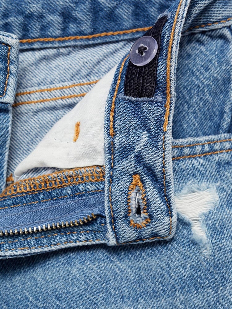 Mango Blue 100% Cotton Culotte Jeans - Image 3 of 3 Mango Blue 100% Cotton Culotte Jeans - Image 3 of 3