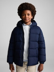 Mango Blue Hood Quilted Coat - Image 2 of 8