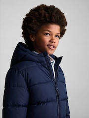 Mango Blue Hood Quilted Coat - Image 3 of 8