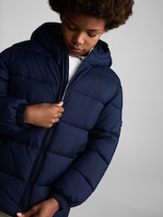 Mango Blue Hood Quilted Coat - Image 4 of 8