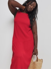 Simply Be Red Textured Jersey Maxi Dress - Image 3 of 5