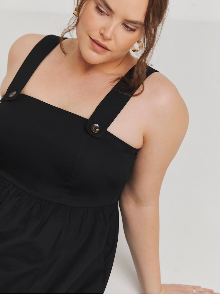Simply Be Black 100% Cotton Poplin Apron Dress - Image 4 of 4