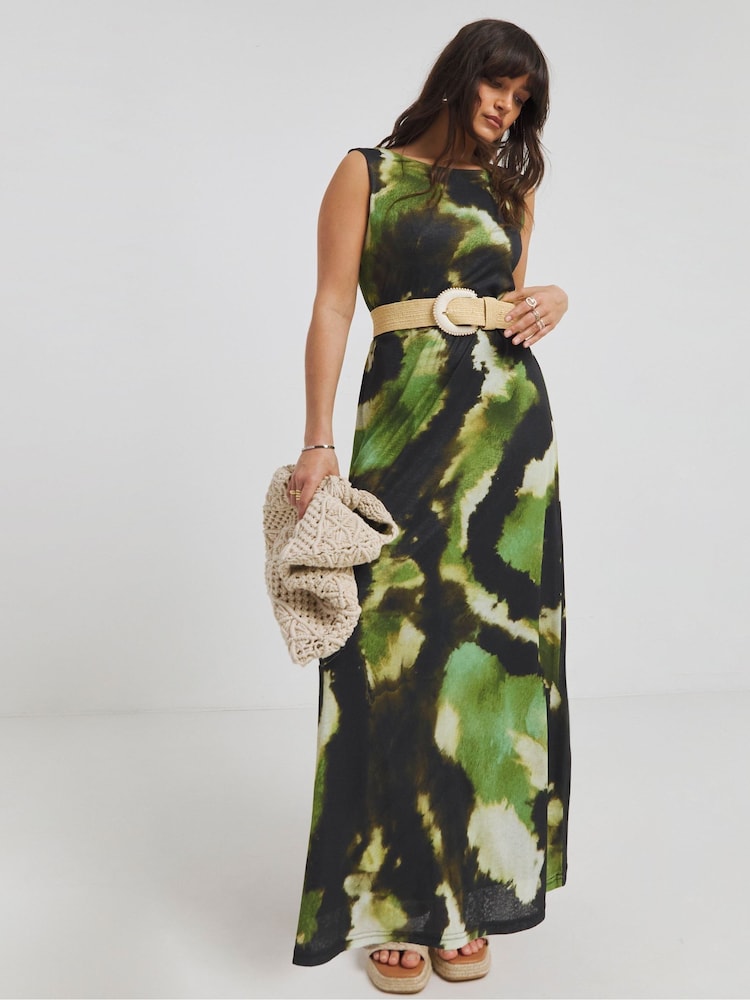 Simply Be Green Dry Mesh Maxi Dress - Image 1 of 4