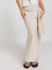 Simply Be Natural Linen Maxi Skirt - Image 1 of 4
