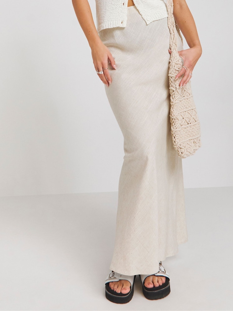 Simply Be Natural Linen Maxi Skirt - Image 1 of 4