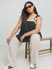 Simply Be Black Crochet Trim Cami - Image 3 of 5