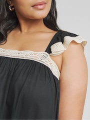 Simply Be Black Crochet Trim Cami - Image 4 of 5