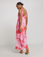 Simply Be Pink Scoop Back Mesh Maxi Dress - Image 2 of 3