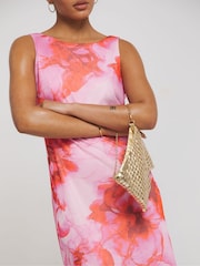 Simply Be Pink Scoop Back Mesh Maxi Dress - Image 3 of 3