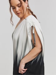 Simply Be White Ombre Plisse Maxi Dress - Image 3 of 5
