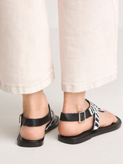Simply Be Black Extra Wide Fit Beaded Toe Post Flat Sandals - Image 2 of 4