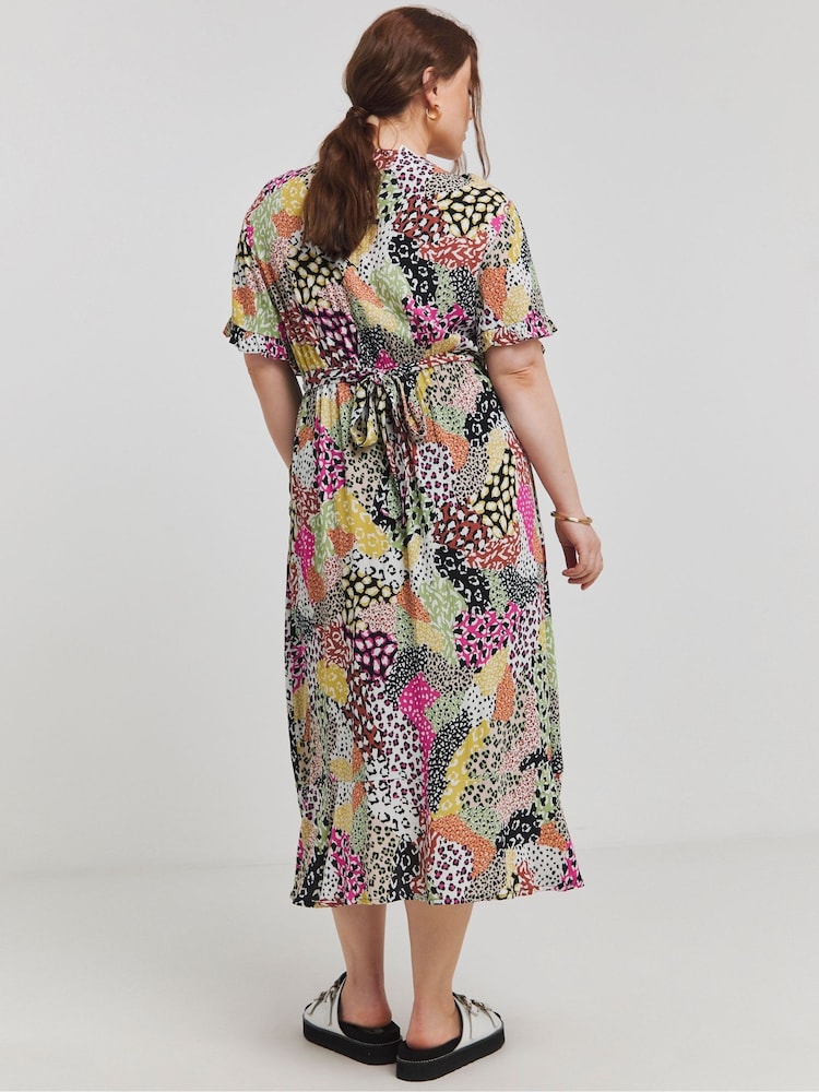 Simply Be White Crinkle Wrap Midi Dress - Image 2 of 4