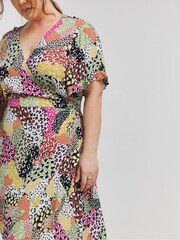 Simply Be White Crinkle Wrap Midi Dress - Image 4 of 4