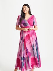 Scarlett & Jo Pink Isabelle Angel Sleeve Maxi Dress - Image 1 of 4