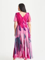 Scarlett & Jo Pink Isabelle Angel Sleeve Maxi Dress - Image 2 of 4
