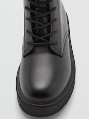 Mango Black Lace-Up Leather Boots - Image 5 of 6