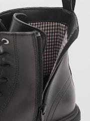 Mango Black Lace-Up Leather Boots - Image 6 of 6
