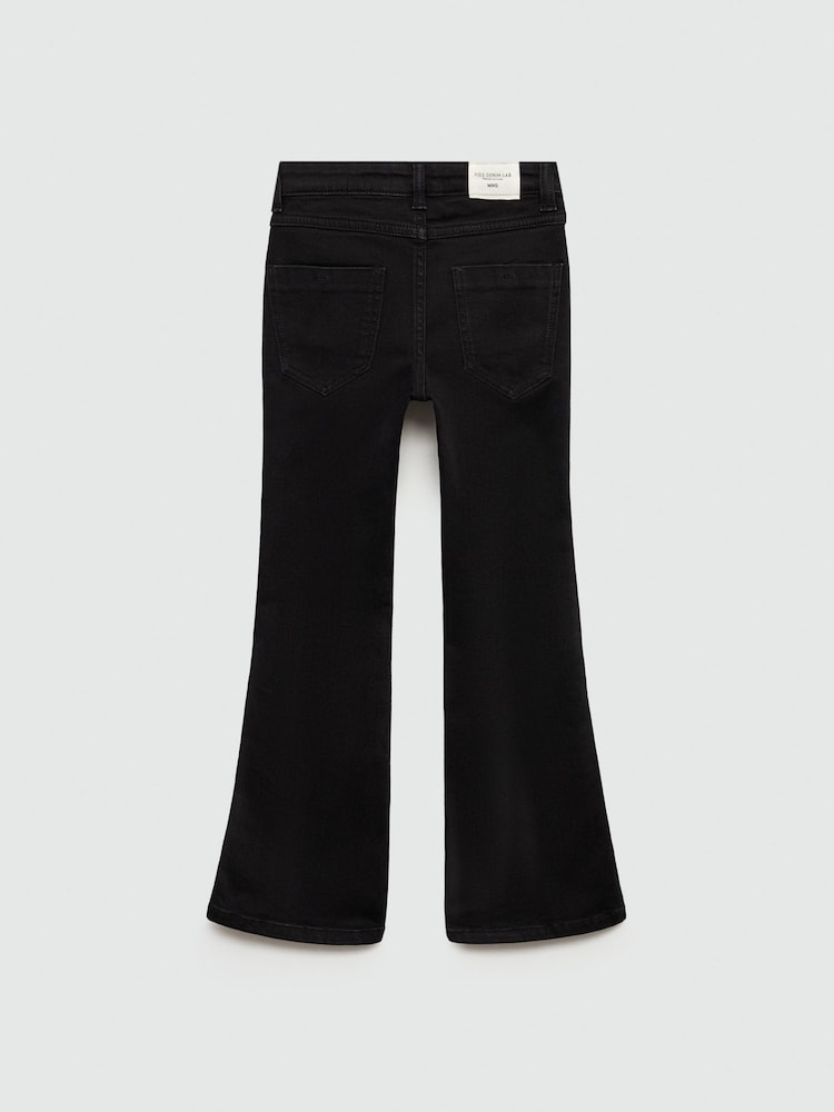 Mango Black Flared Jeans With Pocket - Image 2 of 4 Mango Black Flared Jeans With Pocket - Image 2 of 4