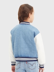 Levi's® Blue 100% Cotton Varsity Denim Logo Bomber Jacket With Tipping Detail - Image 2 of 7