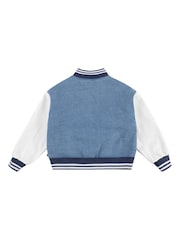 Levi's® Blue 100% Cotton Varsity Denim Logo Bomber Jacket With Tipping Detail - Image 5 of 7