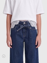 ONLY KIDS Blue Regular Waist Straight Leg Jeans With Tie Belt - Image 4 of 8