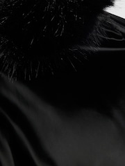 River Island Black Fur Padded Bomber Jacket - Image 3 of 4
