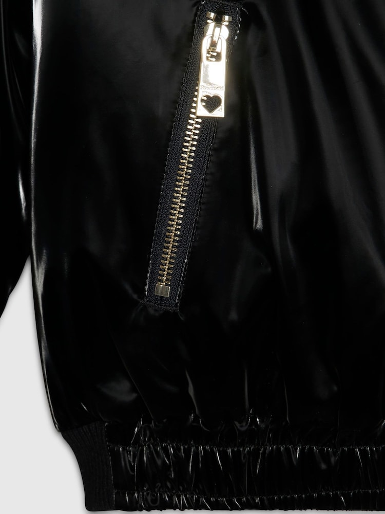 River Island Black Fur Padded Bomber Jacket - Image 4 of 4
