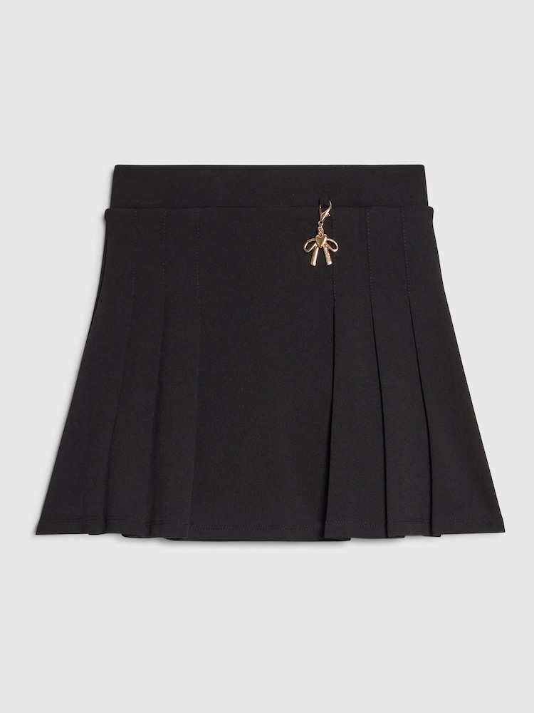 River Island Black Back To School Pleated Skirt - Image 1 of 4