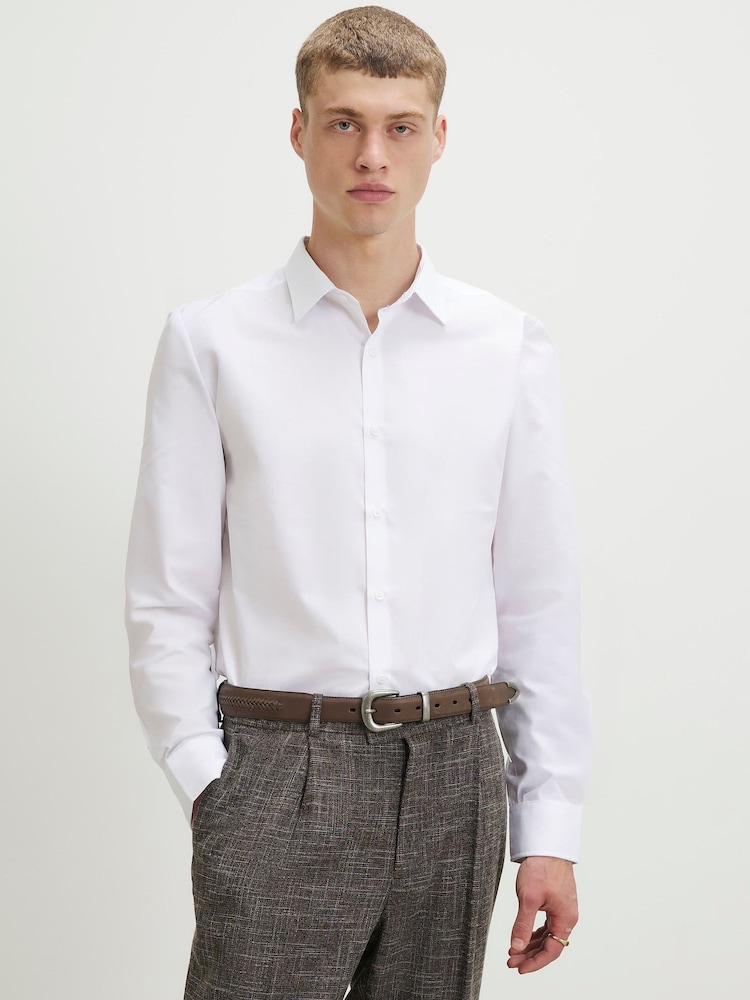 River Island White Long Sleeve Slim Fit Formal Shirts 2 Pack - Image 1 of 3