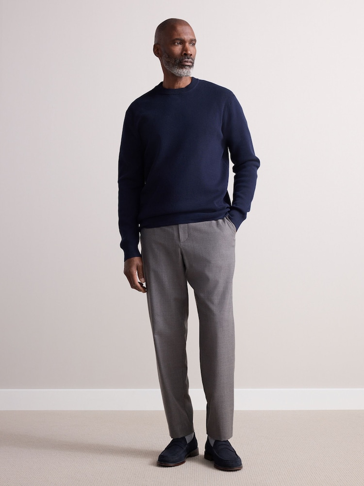 Topo - Pantalones elegantes con diseño texturizado de alto contenido en lana y cintura elástica - Imagen 2 de 11 Topo - Pantalones elegantes con diseño texturizado de alto contenido en lana y cintura elástica - Imagen 2 de 11