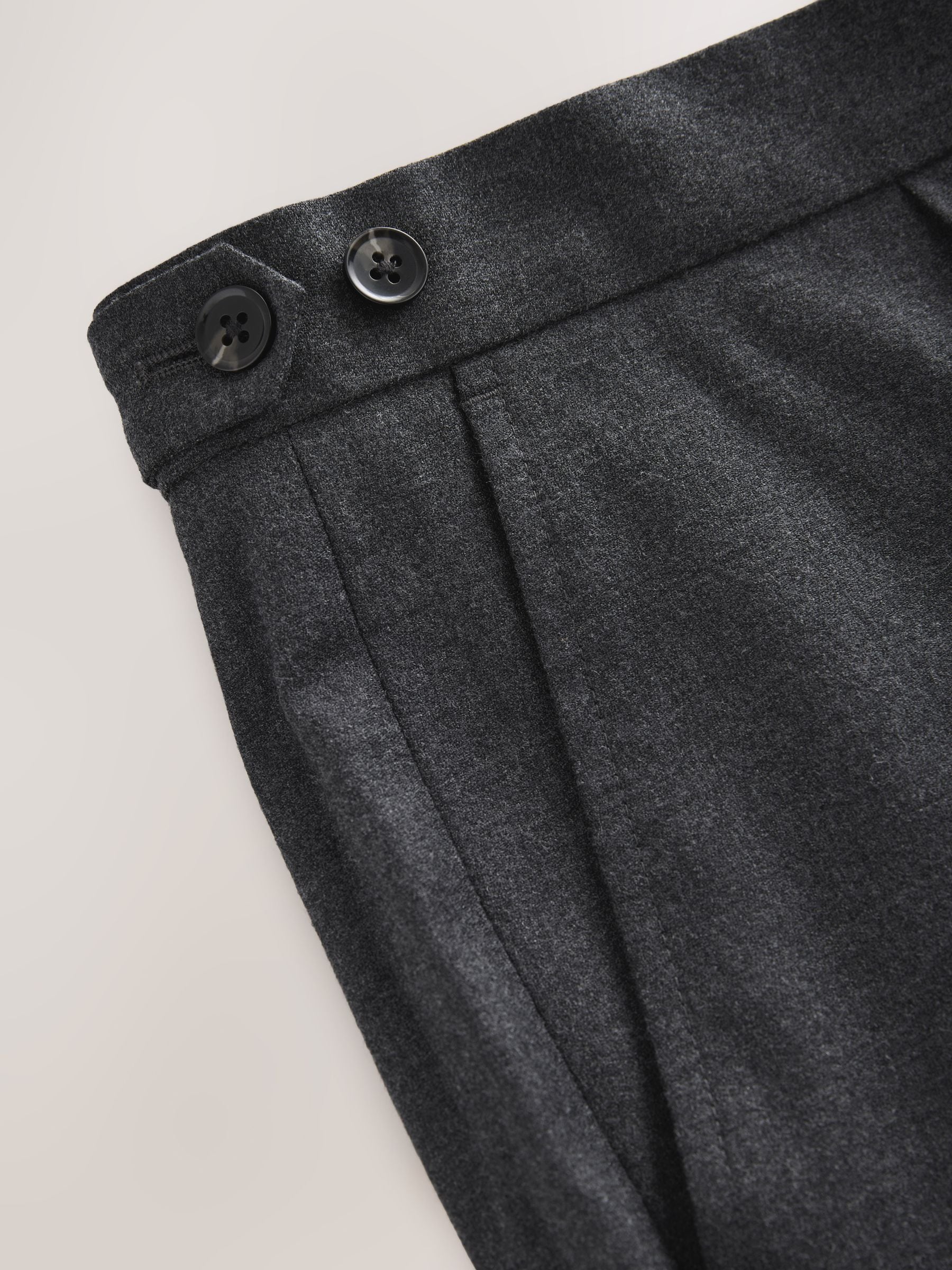 Buy Charcoal Grey Wool Rich Smart Textured Trousers With Side