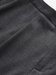 V barvi oglja - Z volno bogate elegantne teksturirane hlače s stranskimi regulatorji - Slika 9 iz 10