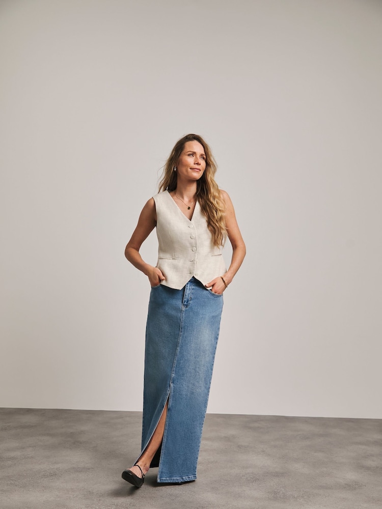 JD Williams Blue Maxi Skirt - Image 1 of 4