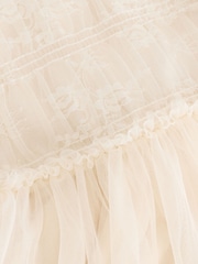 Ecru White Tiered Mesh & Lace Flower Girl Dress (3-16yrs) - Image 7 of 8