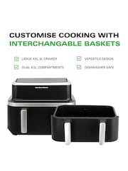 Hamilton Beach Black Silver Vision Cook 9L Dual Air Fryer - Image 2 of 6