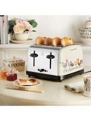 Russell Hobbs Cream Emma Bridgewater Rise & Shine 4 Slice Toaster - Image 1 of 6
