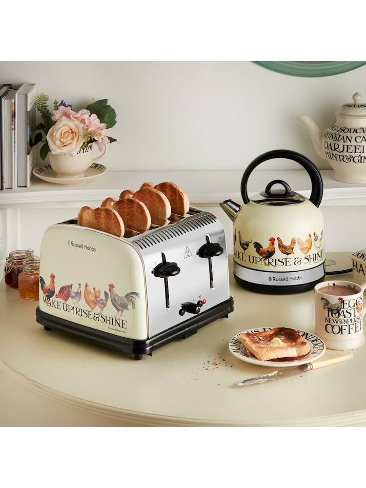 Russell Hobbs Cream Emma Bridgewater Rise & Shine 4 Slice Toaster - Image 2 of 6