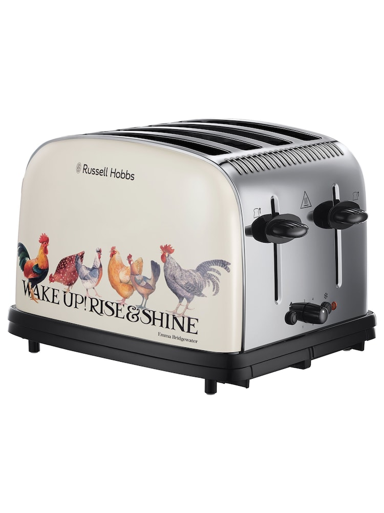 Russell Hobbs Cream Emma Bridgewater Rise & Shine 4 Slice Toaster - Image 6 of 6