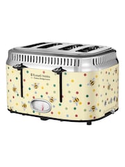 Russell Hobbs Cream Emma Bridgewater Bumble Bee Polka Dot 4 Slice Toaster - Image 1 of 6