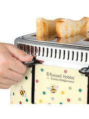 Russell Hobbs Cream Emma Bridgewater Bumble Bee Polka Dot 4 Slice Toaster - Image 2 of 6