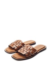 Moda in Pelle SH Athol Woven Vamp Flat Mule Sandals - Image 2 of 4